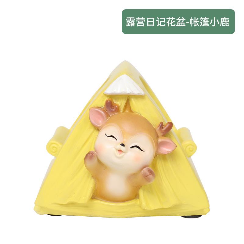 Chậu cây mọng nước hình động vật resin, chậu mini để bàn, kết hợp ống đựng bút và đồ trang trí (RG-266)