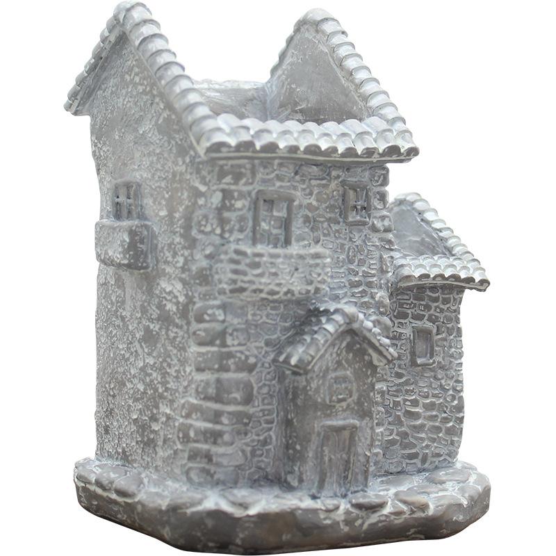 Chậu cây mọng nước hình ngôi nhà vintage resin, chậu mini DIY, trang trí tiểu cảnh (RG-128)