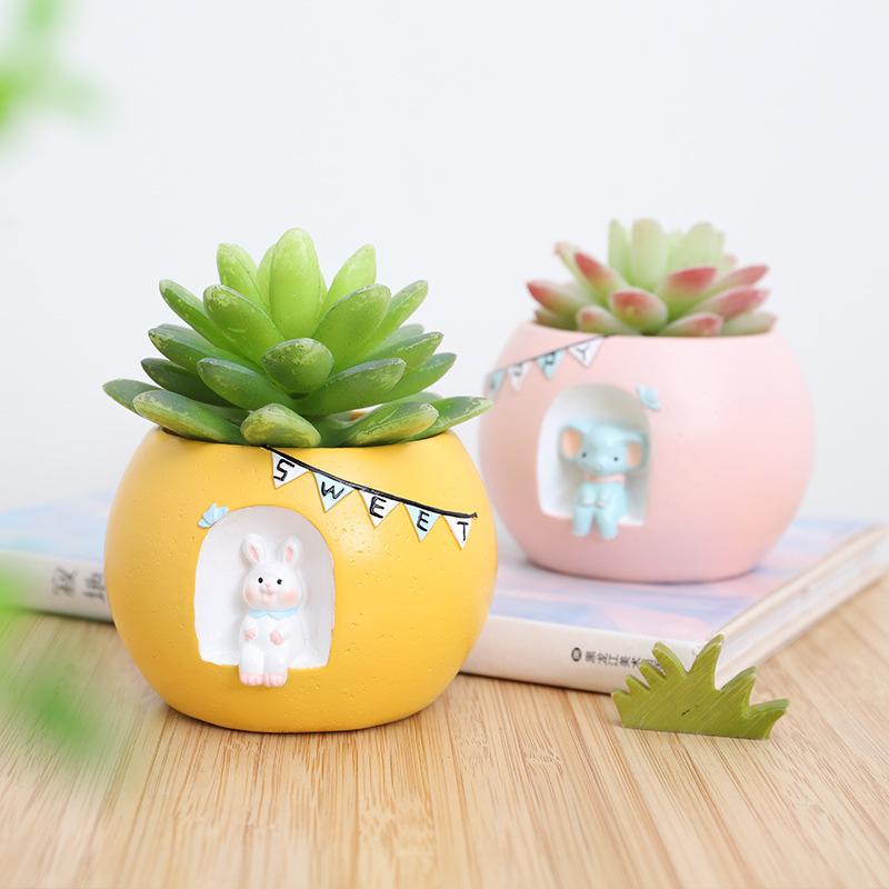 Chậu cây mọng nước resin chủ đề ngắm sao, tiểu cảnh mini, trang trí bàn và sân vườn (RG-265)