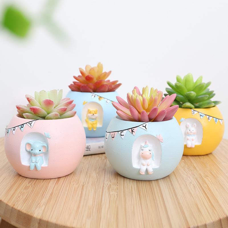 Chậu cây mọng nước resin chủ đề ngắm sao, tiểu cảnh mini, trang trí bàn và sân vườn (RG-265)