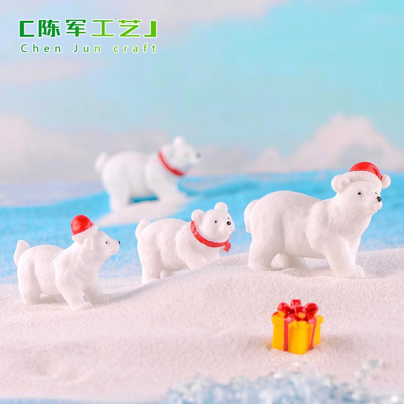 Gấu Bắc Cực móc khóa trang trí tiểu cảnh Noel đáng yêu (TZC-632)