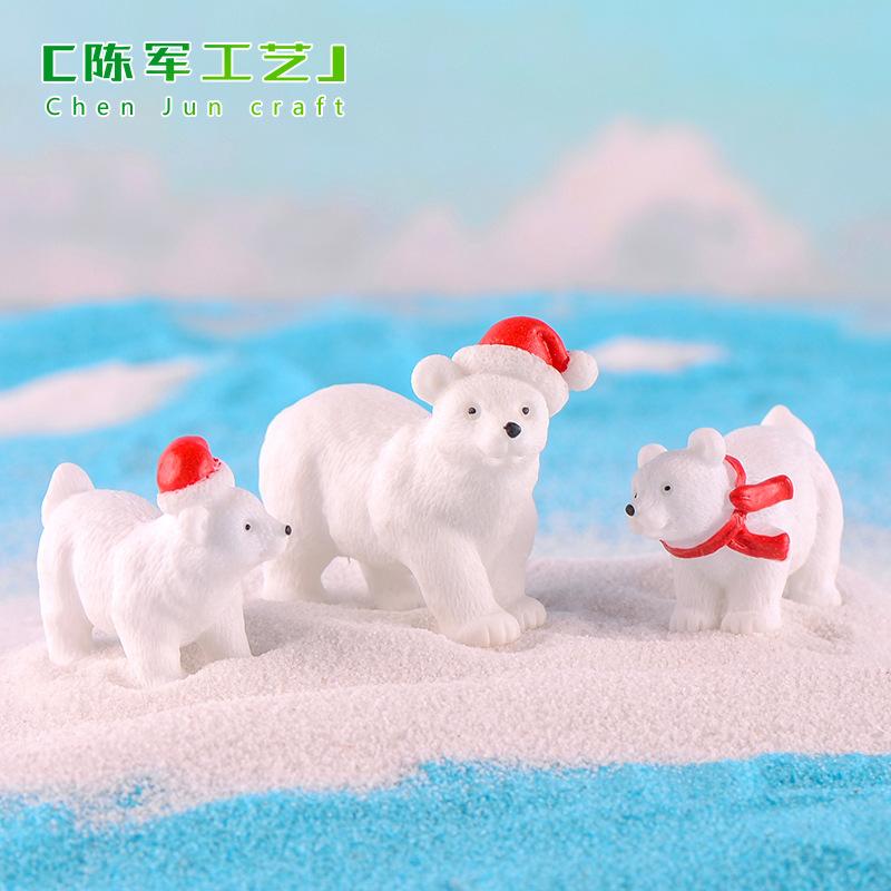 Gấu Bắc Cực móc khóa trang trí tiểu cảnh Noel đáng yêu (TZC-632)