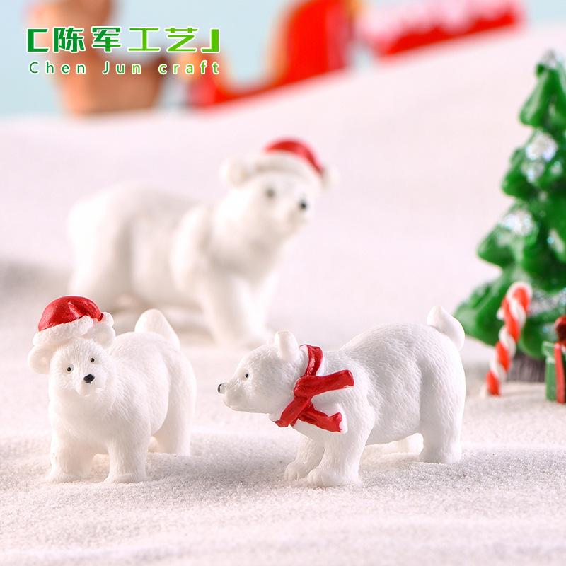 Gấu Bắc Cực móc khóa trang trí tiểu cảnh Noel đáng yêu (TZC-632)