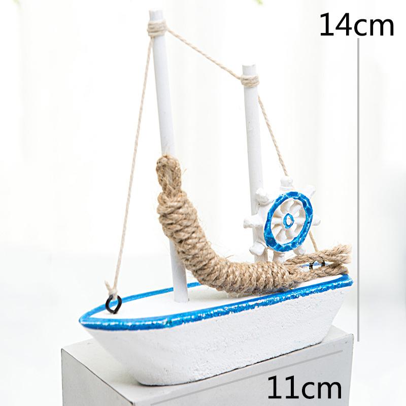 Mô hình thuyền buồm gỗ phong cách Địa Trung Hải 14cm (TBS-62)