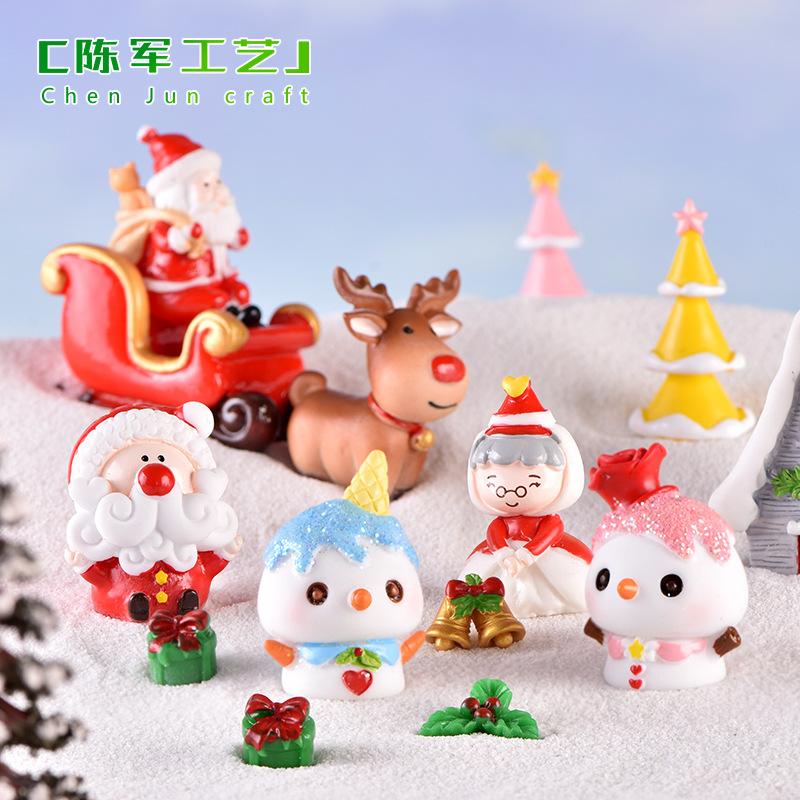 Tiểu cảnh người tuyết và ông bà Noel, trang trí Noel mini (TZC-230)