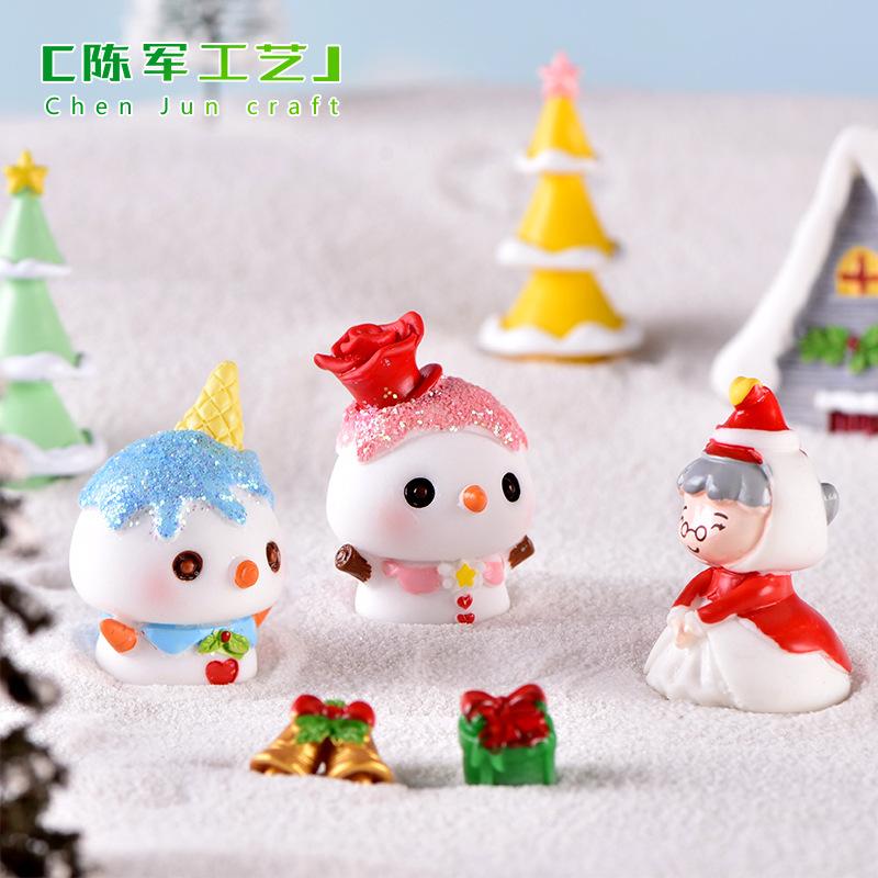 Tiểu cảnh người tuyết và ông bà Noel, trang trí Noel mini (TZC-230)