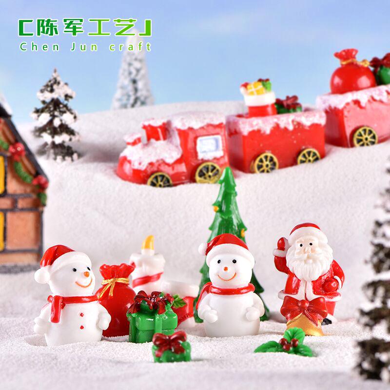 Ông già Noel, người tuyết và tàu hỏa, phụ kiện Noel mini (TZC-34)