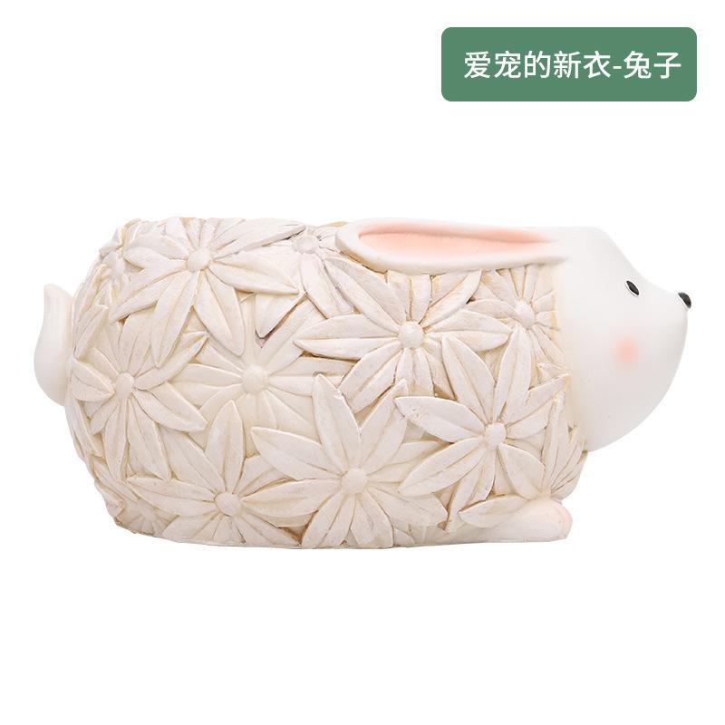 Chậu cây mọng nước hình động vật resin, chậu mini trang trí nhà, văn phòng và tiểu cảnh (RG-263)