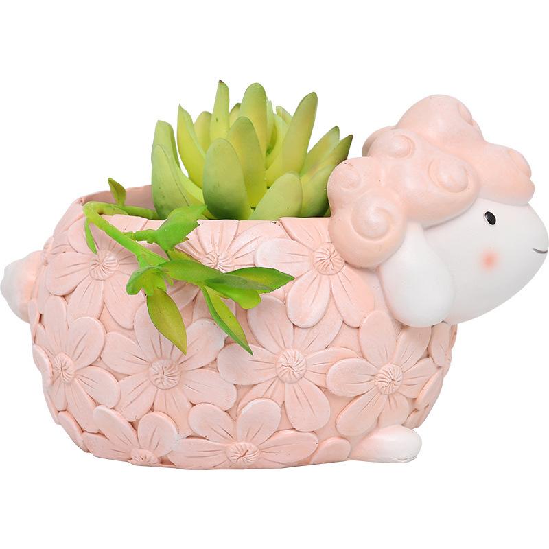 Chậu cây mọng nước hình động vật resin, chậu mini trang trí nhà, văn phòng và tiểu cảnh (RG-263)