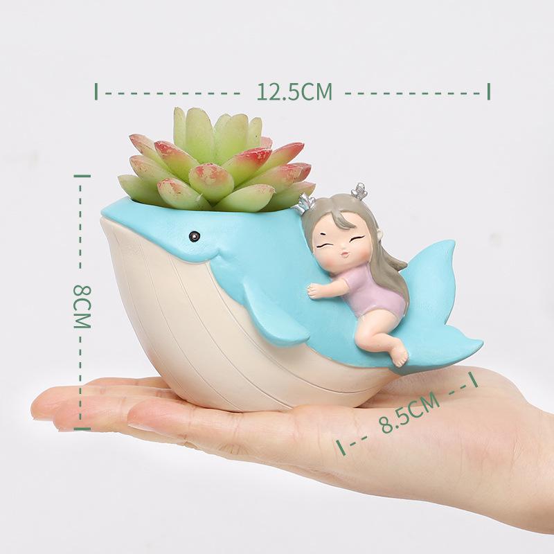 Chậu cây mọng nước resin thủ công DIY, chậu mini hình động vật hoạt hình, trang trí bàn và sân vườn (RG-132)