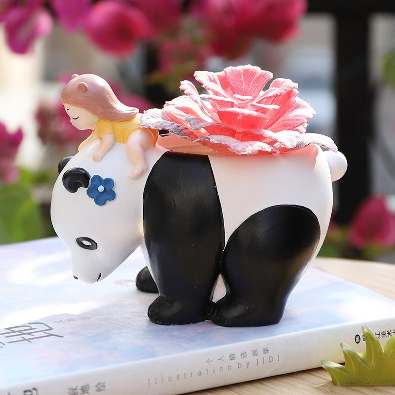 Chậu cây mọng nước resin thủ công DIY, chậu mini hình động vật hoạt hình, trang trí bàn và sân vườn (RG-132)