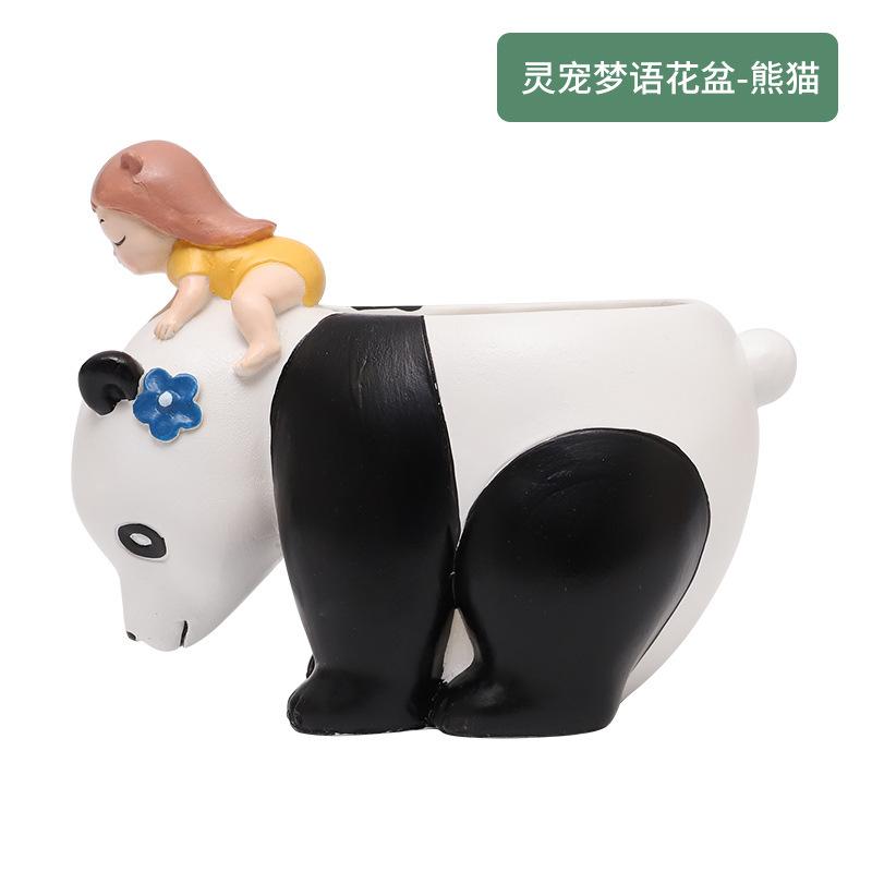 Chậu cây mọng nước resin thủ công DIY, chậu mini hình động vật hoạt hình, trang trí bàn và sân vườn (RG-132)
