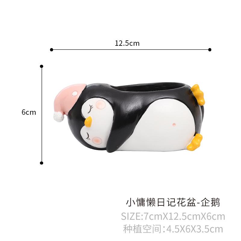 Bình hoa resin hoạt hình, bình cắm hoa giả, đồ trang trí bàn và nội thất hiện đại (RG-182)