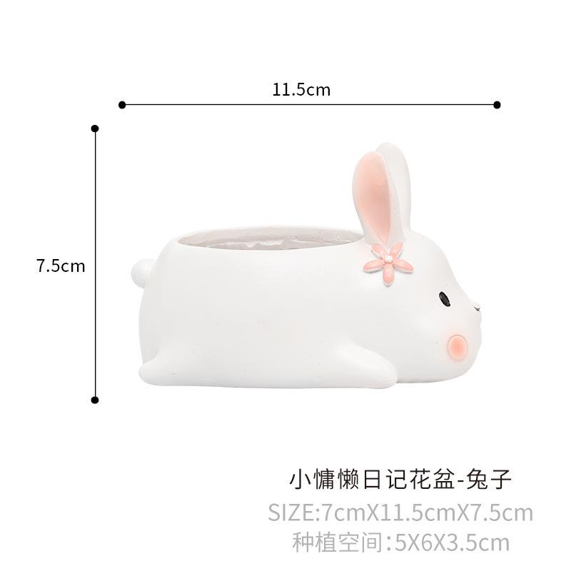 Bình hoa resin hoạt hình, bình cắm hoa giả, đồ trang trí bàn và nội thất hiện đại (RG-182)