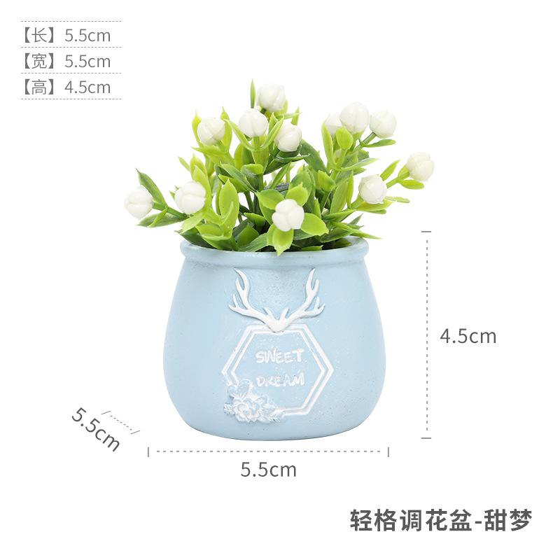 Chậu cây resin phong cách châu Âu, chậu cây giả trang trí ô tô, bàn làm việc và nội thất (RG-262)