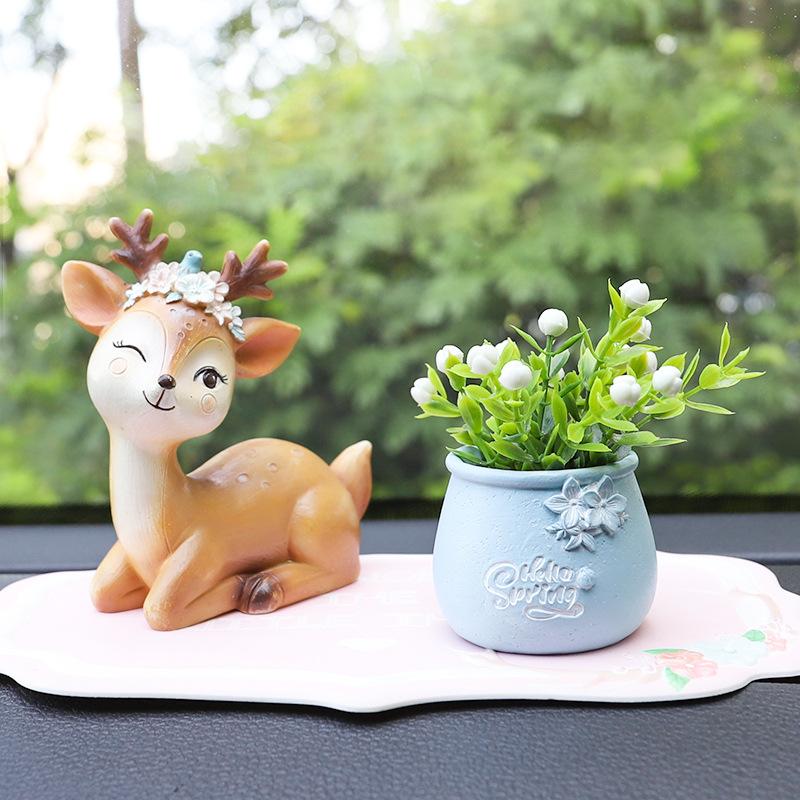 Chậu cây resin phong cách châu Âu, chậu cây giả trang trí ô tô, bàn làm việc và nội thất (RG-262)