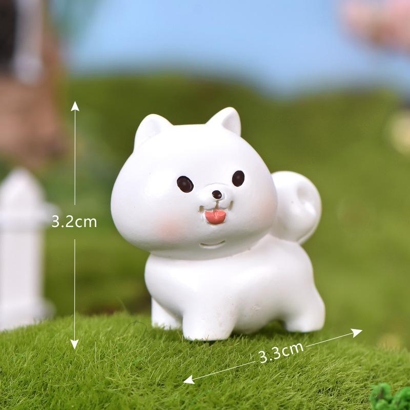 Gia đình chó Corgi, Samoyed trang trí chậu cây mini (TZC-642)