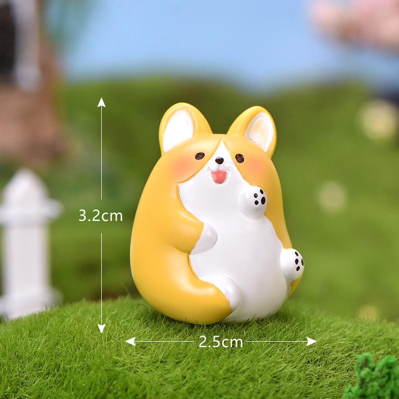 Gia đình chó Corgi, Samoyed trang trí chậu cây mini (TZC-642)