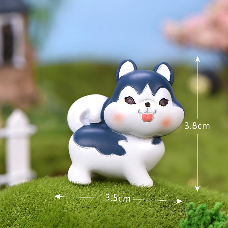 Gia đình chó Corgi, Samoyed trang trí chậu cây mini (TZC-642)