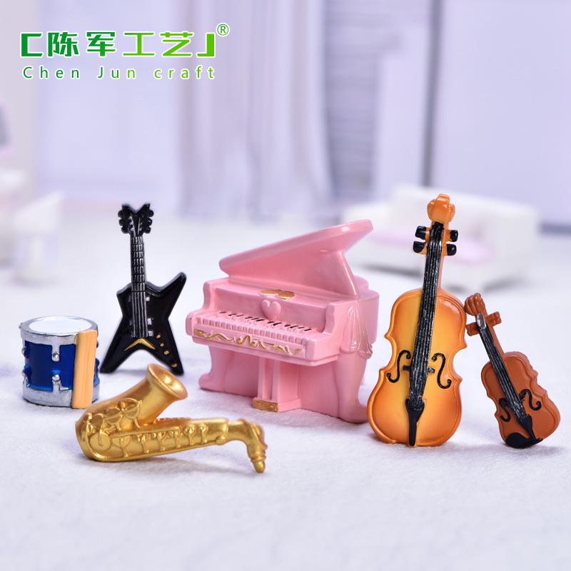 Tiểu cảnh nhạc cụ: piano, guitar, đàn tỳ bà, trang trí mini (TZC-171)