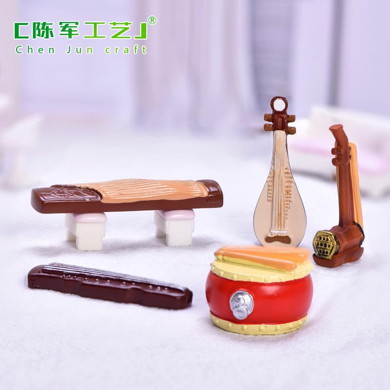 Tiểu cảnh nhạc cụ: piano, guitar, đàn tỳ bà, trang trí mini (TZC-171)