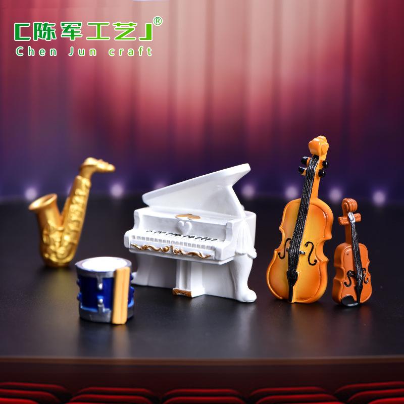 Tiểu cảnh nhạc cụ: piano, guitar, đàn tỳ bà, trang trí mini (TZC-171)