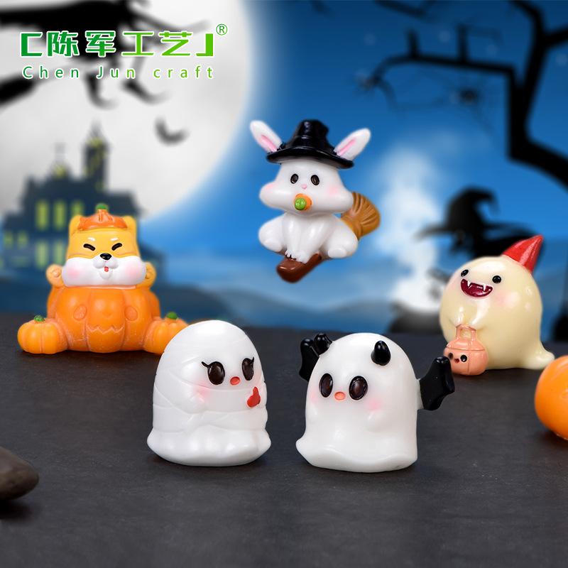 Tiểu cảnh ma và bí ngô Halloween, phụ kiện trang trí cây cảnh (TZC-545)