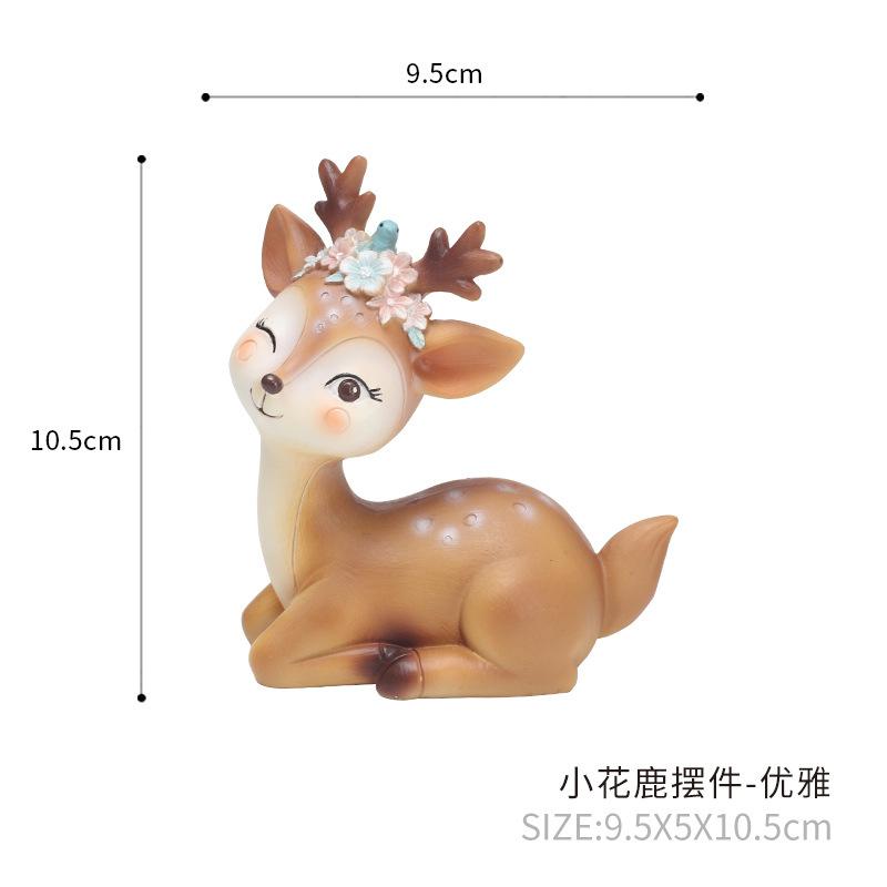 Tượng hươu sao resin mini trang trí xe hơi, đồ trang trí nhà, phụ kiện bàn làm việc (RG-97)