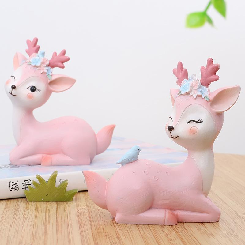 Tượng hươu sao resin mini trang trí xe hơi, đồ trang trí nhà, phụ kiện bàn làm việc (RG-97)