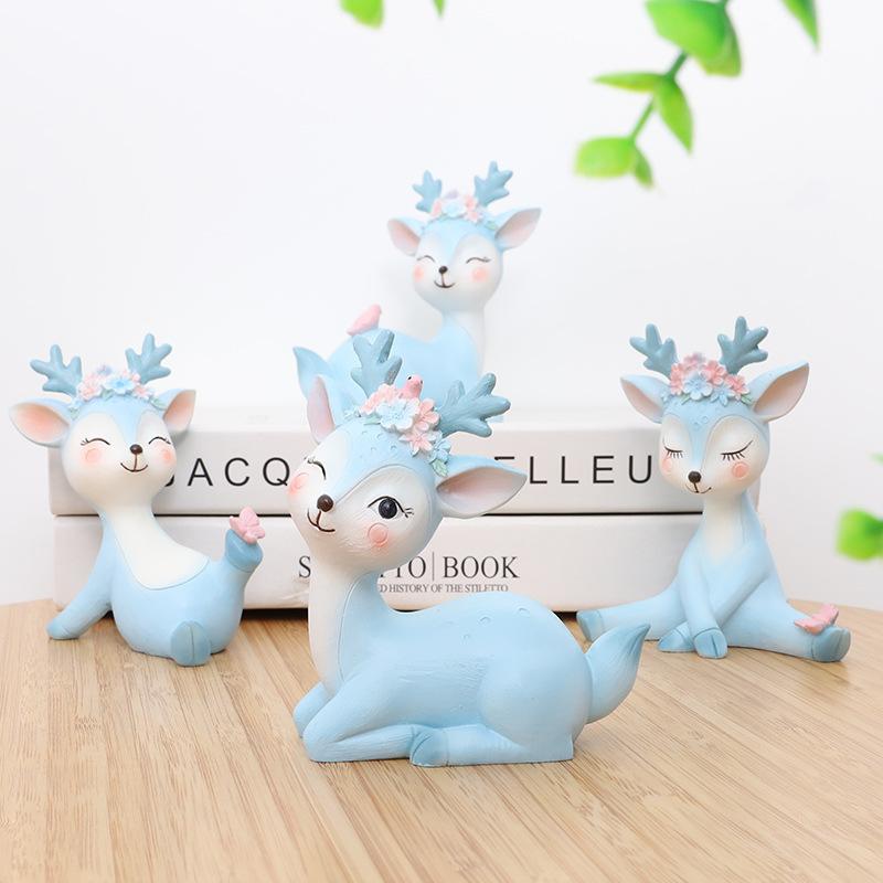 Tượng hươu sao resin mini trang trí xe hơi, đồ trang trí nhà, phụ kiện bàn làm việc (RG-97)