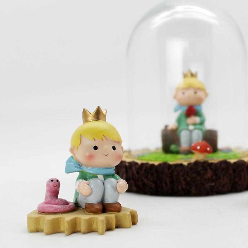 Tượng hoàng tử bé resin phong cách Zakka, đồ trang trí xe hơi, bánh kem và bàn làm việc (RG-119)