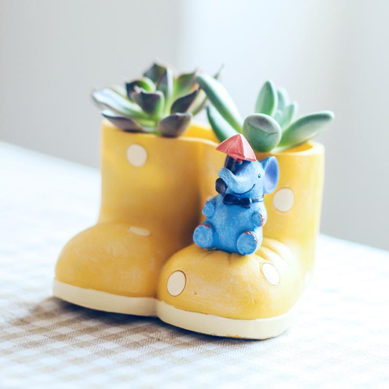 Chậu cây mọng nước hình túi tiền resin, chậu mini trang trí bàn, cây xanh và tiểu cảnh (RG-147)