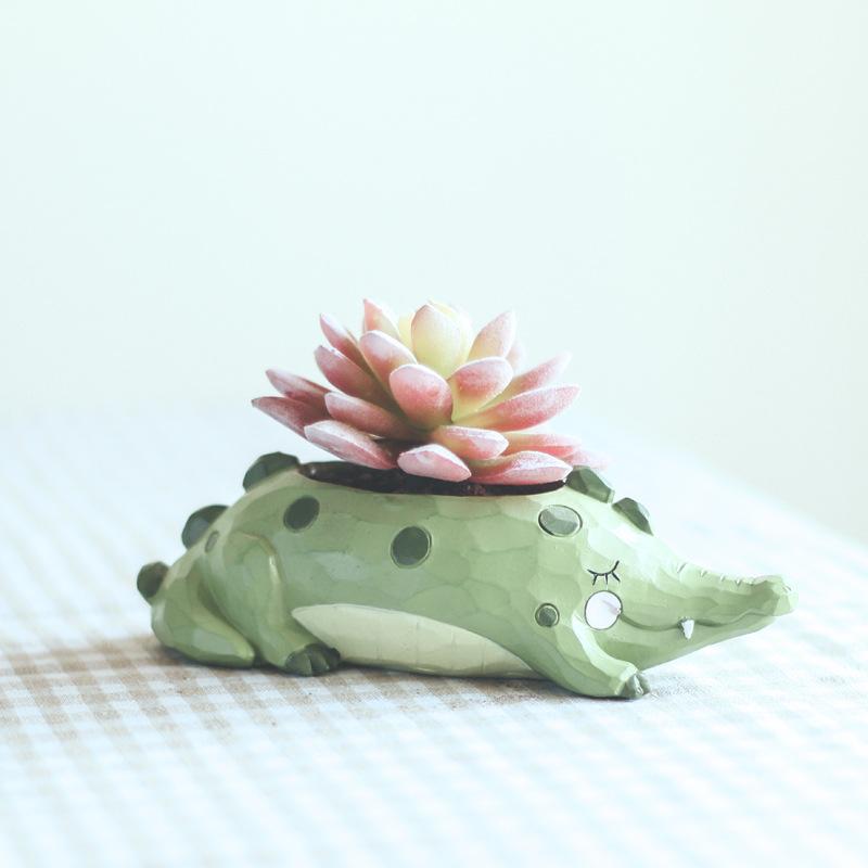 Chậu cây mọng nước hình cá voi resin phong cách Zakka, chậu mini để bàn, ban công và sân vườn (RG-146)