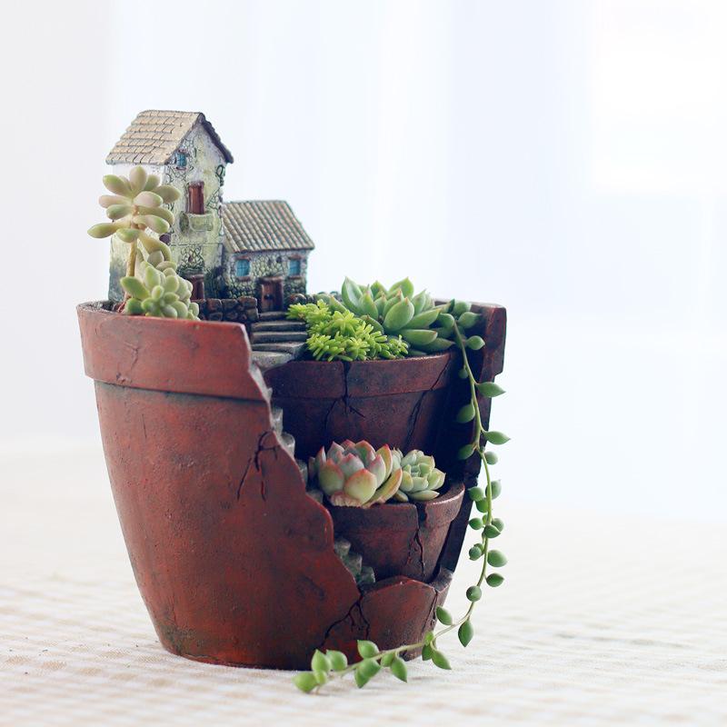 Chậu cây mọng nước treo phong cách Zakka, bộ tiểu cảnh mini, phụ kiện DIY trang trí sân vườn (RG-99)