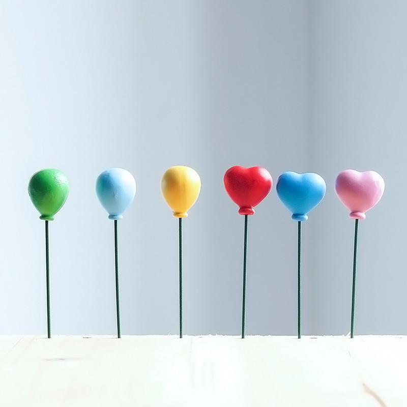 Cắm hoa hình bóng bay resin, phụ kiện tiểu cảnh DIY, trang trí chậu cây mọng nước (RG-145)