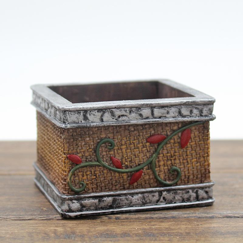 Chậu cây mọng nước mini resin phong cách hoạt hình, chậu để bàn văn phòng, trang trí tiểu cảnh (RG-91)