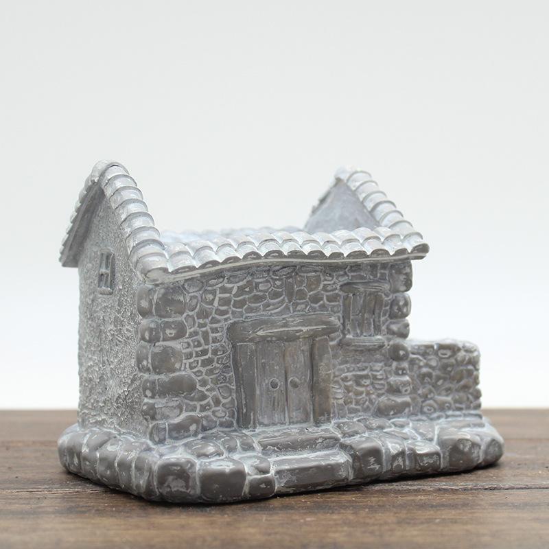 Chậu cây mọng nước hình ngôi nhà vintage resin, chậu mini DIY, trang trí tiểu cảnh (RG-128)