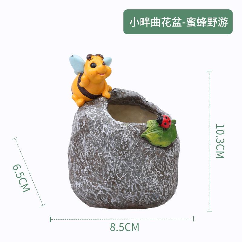 Bộ que cắm hoa thời tiết hoạt hình Zakka, phụ kiện tiểu cảnh và chậu cây mọng nước (RG-185)