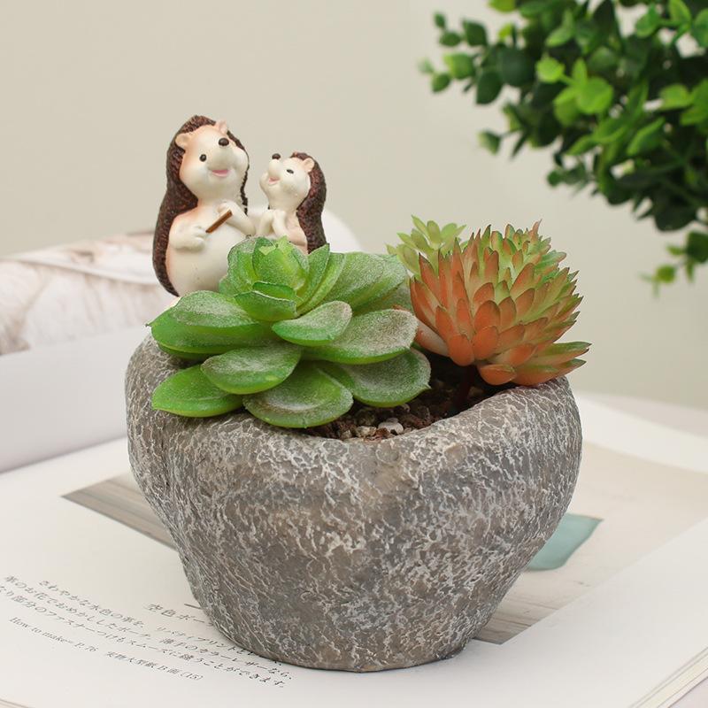Chậu cây resin phong cách đồng quê, chậu mọng nước mini, trang trí nhà và tiểu cảnh (RG-277)