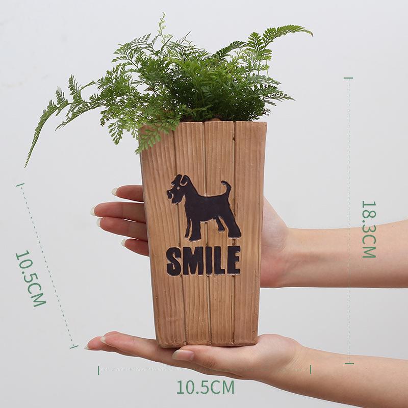 Chậu cây resin hình vuông cỡ lớn, chậu cây trang trí khách sạn, văn phòng và sân vườn (RG-276)