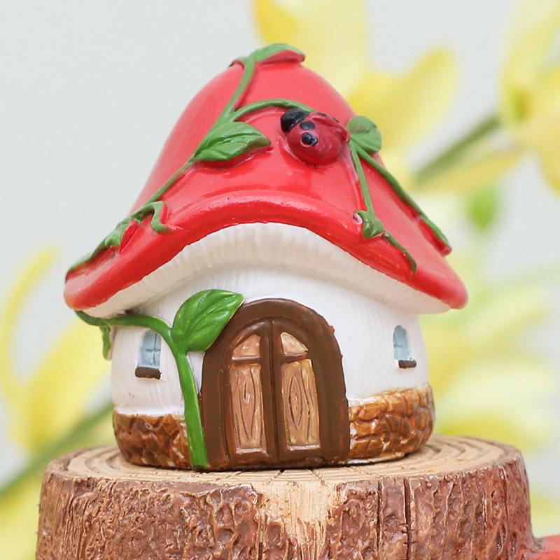 Chậu Cây Resin Tượng ngôi nhà nhỏ resin phong cách hoạt hình, phụ kiện chậu cây và trang trí nhà (RG-274)