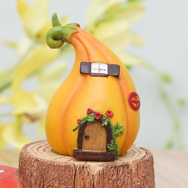 Tượng ngôi nhà nhỏ resin phong cách hoạt hình, phụ kiện chậu cây và trang trí nhà (RG-274)
