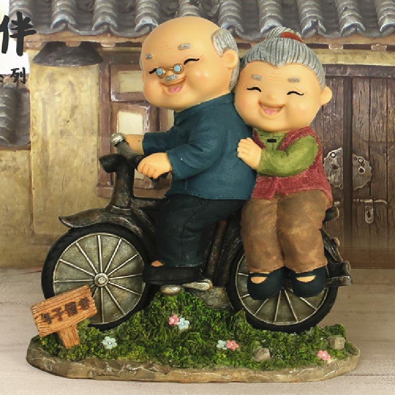 Tượng cặp đôi ông bà Zakka, trang trí nhà, quà tặng ý nghĩa (TBS-52)