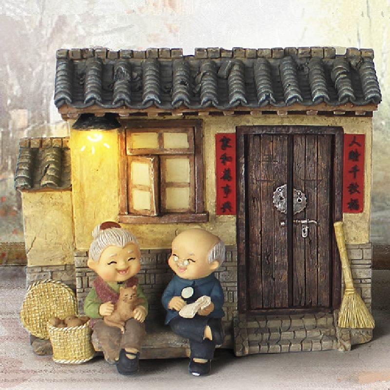 Tượng cặp đôi ông bà Zakka, trang trí nhà, quà tặng ý nghĩa (TBS-52)