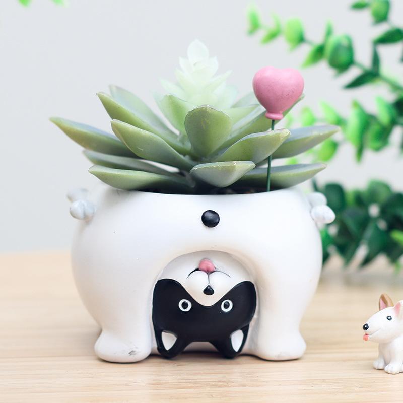 Chậu cây mọng nước hình heo resin, chậu mini để bàn, đồ trang trí và quà tặng (RG-133)