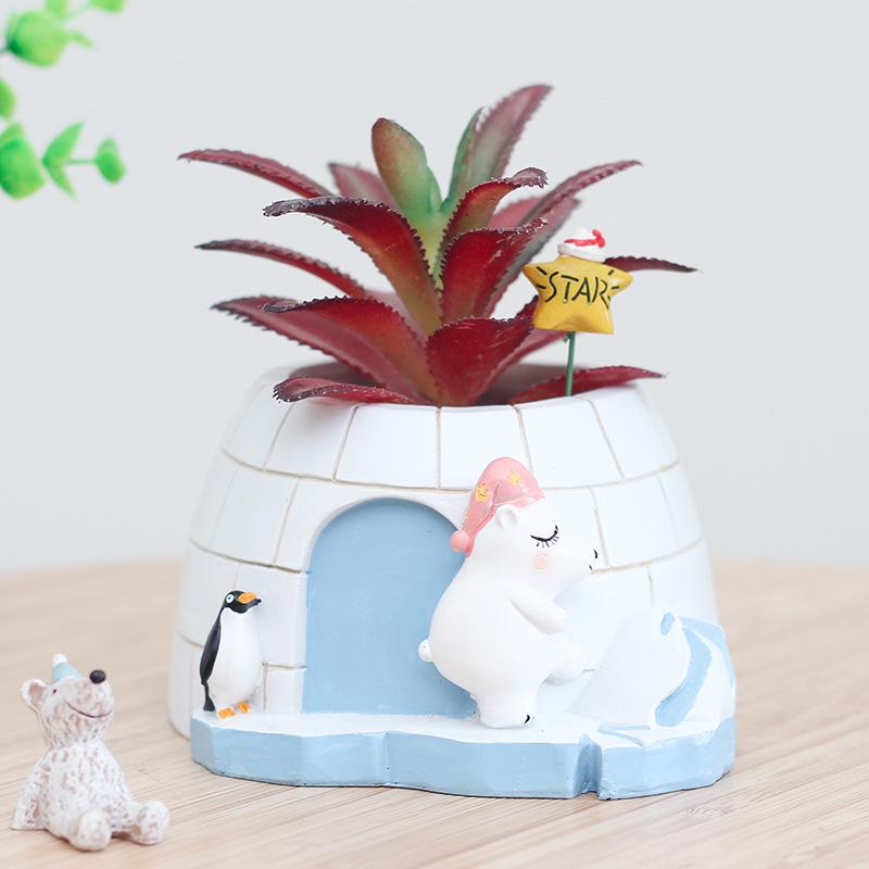 Chậu cây mọng nước hoạt hình resin, chậu mini trang trí nhà, ban công, sân vườn và tiểu cảnh (RG-273)