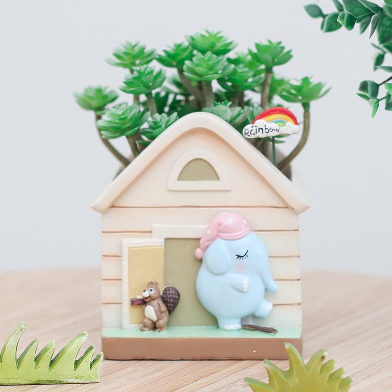 Chậu cây mọng nước hoạt hình resin, chậu mini trang trí nhà, ban công, sân vườn và tiểu cảnh (RG-273)