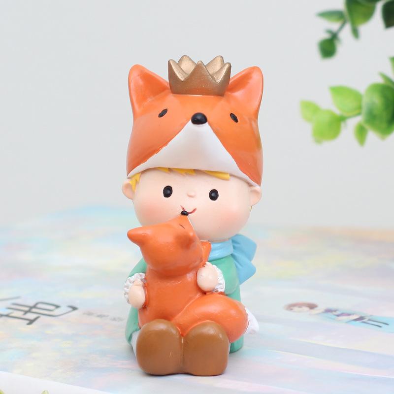 Tượng hoàng tử bé resin phong cách Zakka, đồ trang trí xe hơi, bánh kem và bàn làm việc (RG-119)