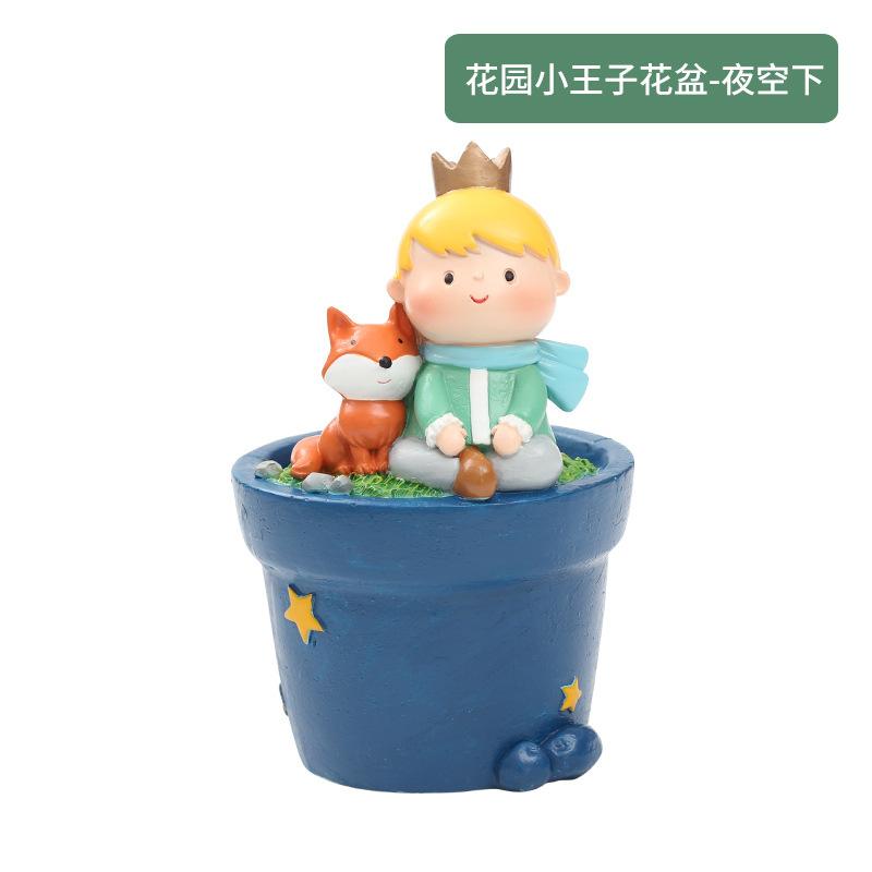 Chậu cây mọng nước hoàng tử bé hoạt hình, chậu mini để bàn, trang trí tiểu cảnh sân vườn (RG-77)