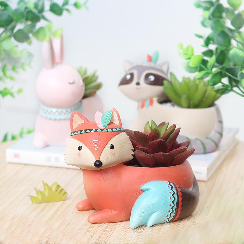 Chậu cây mọng nước resin phong cách Mỹ, chậu mini để bàn văn phòng, đồ trang trí tiệc (RG-142)